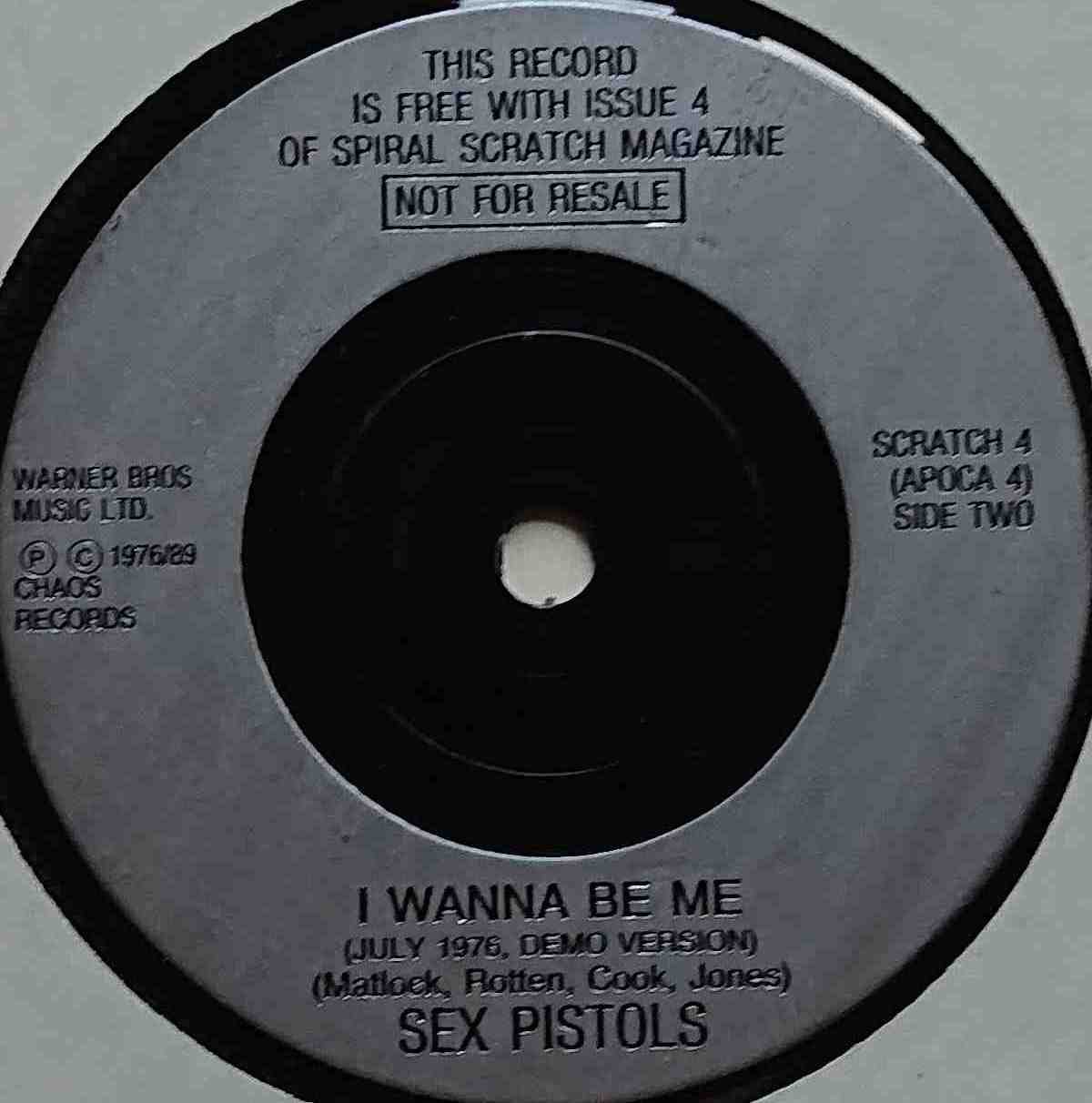 SCRATCH 4 Pretty vacant Sex Pistols  Label